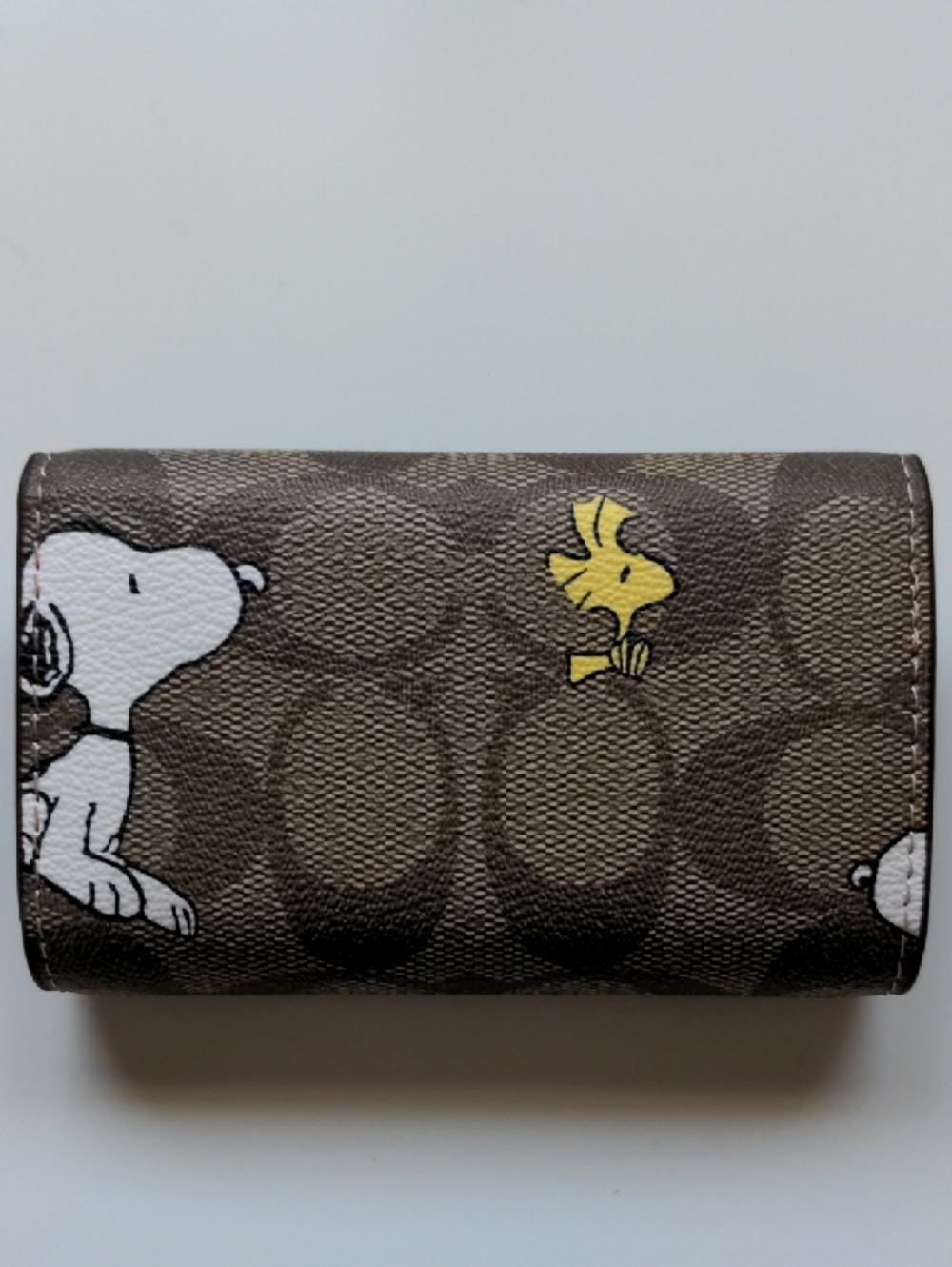 Coach X Peanuts 5 Key Case Wallet In Signature Canvas Snoopy Woodstock Print - Picture 6 of 10